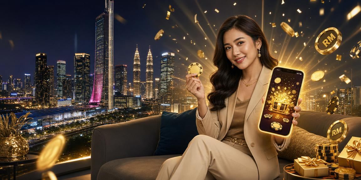 Pemain poker menggunakan telefon pintar dengan suasana kasino moden Kuala Lumpur